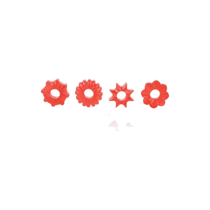 Super-Stretchy Rojo: El Set de 4 Anillos Rojos